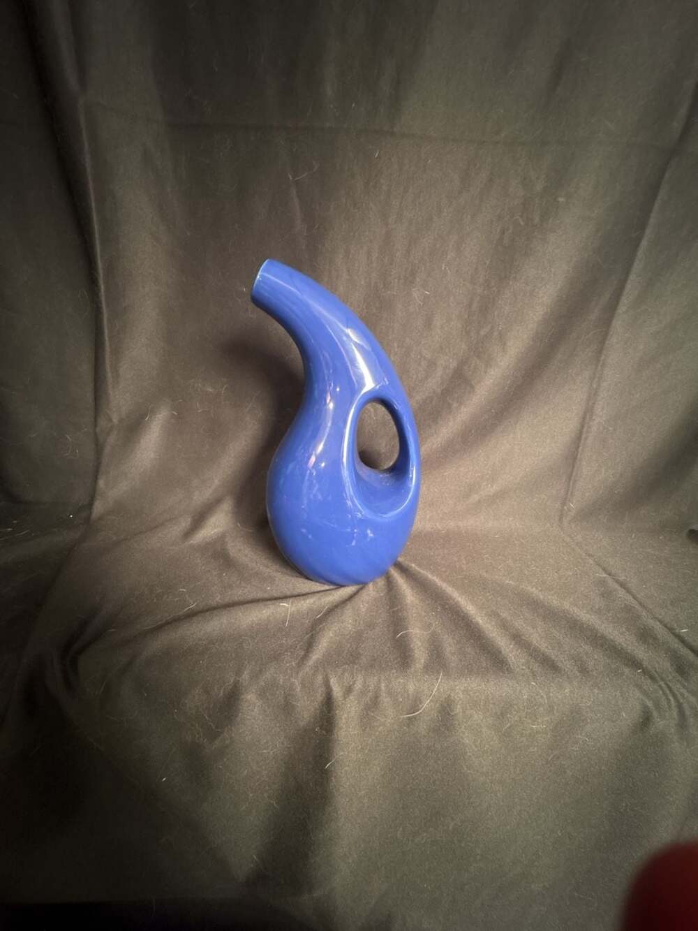 Rachael Ray Glazed Ceramic EVOO Olive Oil Bottle Dispenser Cobalt Blue